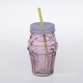 colorful glass bottles with straw 500ml cold drinks cup glass bottle for drinks